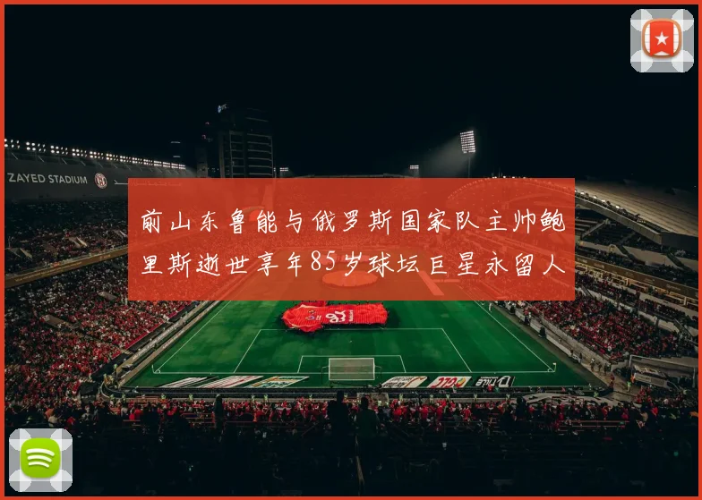 前山东鲁能与俄罗斯国家队主帅鲍里斯逝世享年85岁球坛巨星永留人间